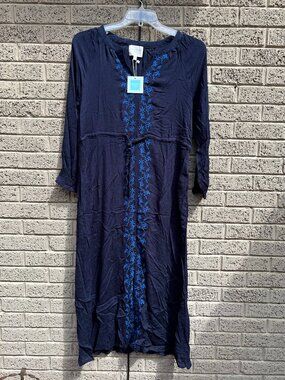 Hayden LA Blue Embroidery Maxi Dress NWT Small